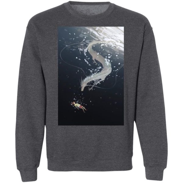 Spirited Away Dust Sprites - Spirited Away Haku and Chihiro Under Water Fanart Sweatshirt-Apparel, Spirited Away, Spirited Away Dust Sprites, Sweatshirt