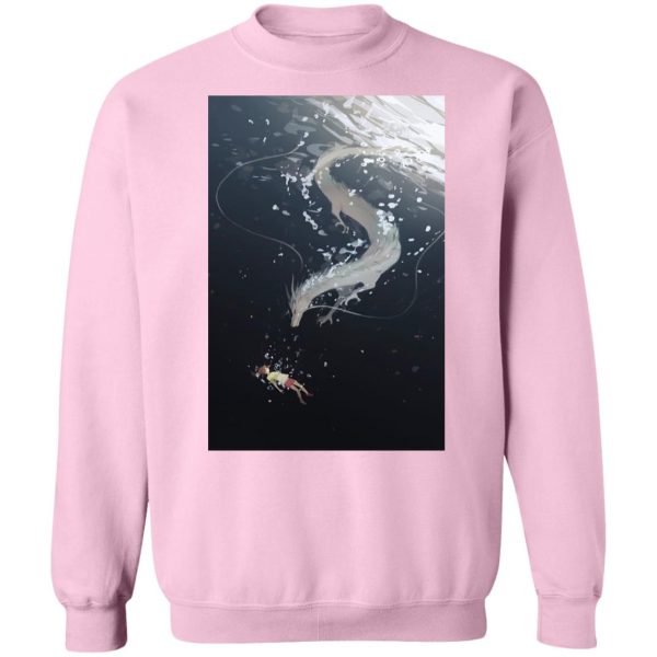 Spirited Away Dust Sprites - Spirited Away Haku and Chihiro Under Water Fanart Sweatshirt-Apparel, Spirited Away, Spirited Away Dust Sprites, Sweatshirt