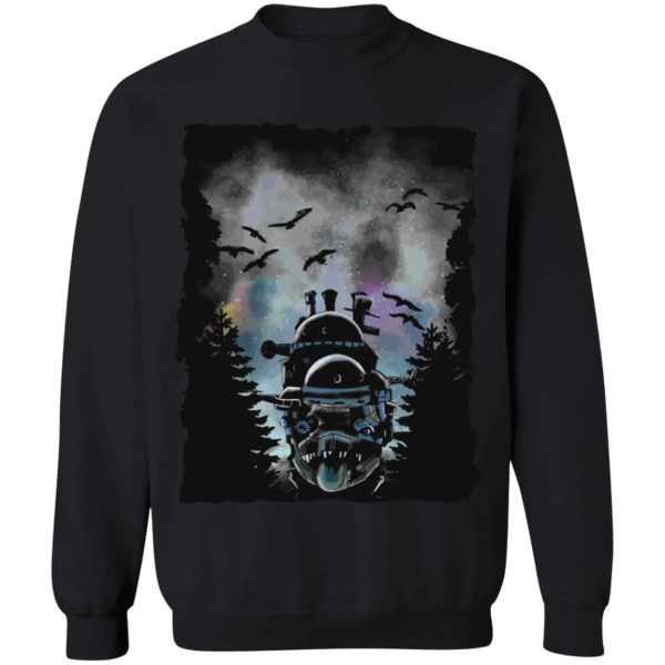 Howl's Moving Castle Piano Sheet Music - Howl’s Moving Castle At Night Sweatshirt-Apparel, Howl's Moving Castle, Howl's Moving Castle Piano Sheet Music, Sweatshirt