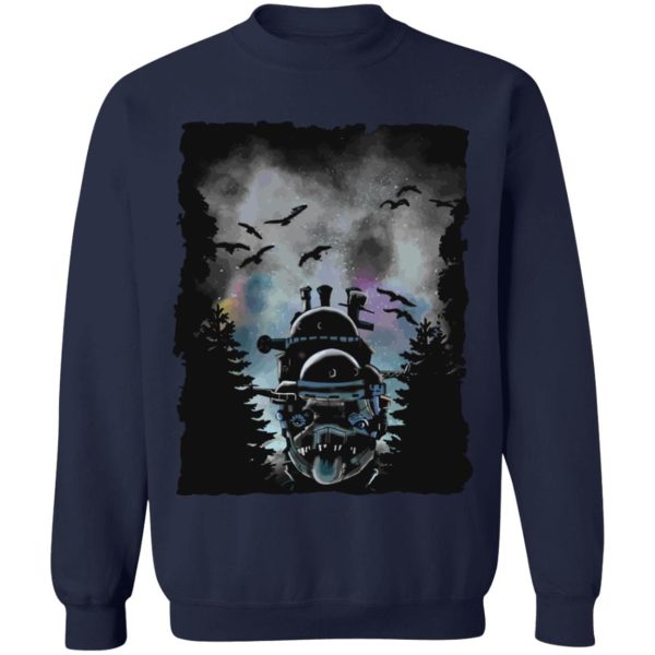 Howl's Moving Castle Piano Sheet Music - Howl’s Moving Castle At Night Sweatshirt-Apparel, Howl's Moving Castle, Howl's Moving Castle Piano Sheet Music, Sweatshirt