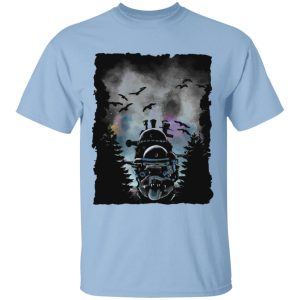 Calcifer Howl's Moving Castle - Howl’s Moving Castle At Night T Shirt-Apparel, Calcifer Howl's Moving Castle, Howl's Moving Castle, Tshirt