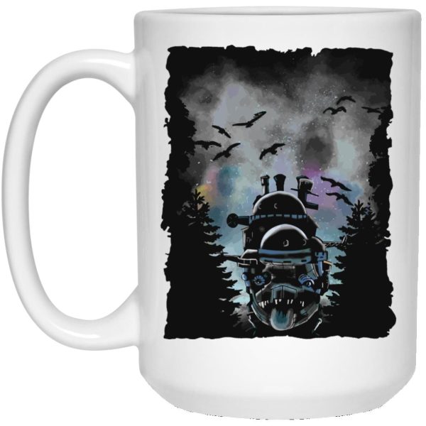 Howl's Moving Castle Piano Sheet - Howl’s Moving Castle At Night Mug-Accessories, House Decor, Howl's Moving Castle, Howl's Moving Castle Piano Sheet, Mug