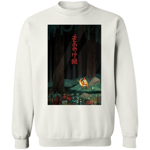 Princess Mononoke With Wolf - Princess Mononoke – Ashitaka in the Forest Sweatshirt-Apparel, princess mononoke, Princess Mononoke With Wolf, Sweatshirt