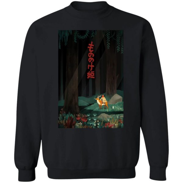 Princess Mononoke With Wolf - Princess Mononoke – Ashitaka in the Forest Sweatshirt-Apparel, princess mononoke, Princess Mononoke With Wolf, Sweatshirt