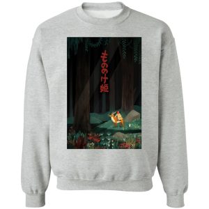 Princess Mononoke With Wolf - Princess Mononoke – Ashitaka in the Forest Sweatshirt-Apparel, princess mononoke, Princess Mononoke With Wolf, Sweatshirt