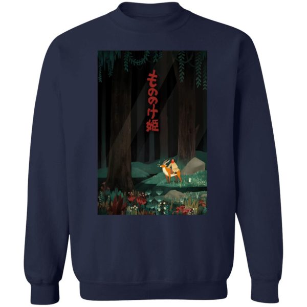 Princess Mononoke With Wolf - Princess Mononoke – Ashitaka in the Forest Sweatshirt-Apparel, princess mononoke, Princess Mononoke With Wolf, Sweatshirt