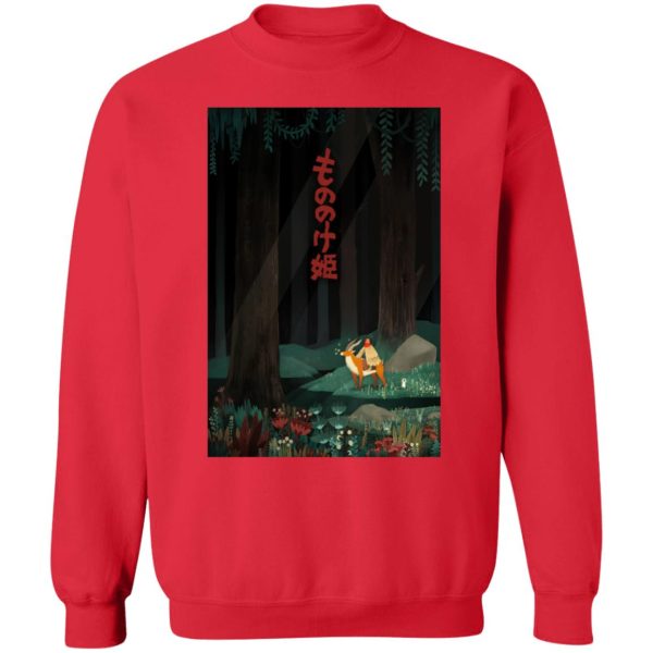 Princess Mononoke With Wolf - Princess Mononoke – Ashitaka in the Forest Sweatshirt-Apparel, princess mononoke, Princess Mononoke With Wolf, Sweatshirt