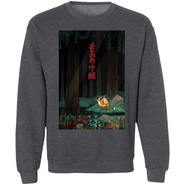 Princess Mononoke With Wolf - Princess Mononoke – Ashitaka in the Forest Sweatshirt-Apparel, princess mononoke, Princess Mononoke With Wolf, Sweatshirt