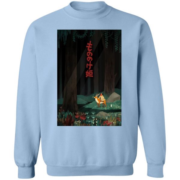 Princess Mononoke With Wolf - Princess Mononoke – Ashitaka in the Forest Sweatshirt-Apparel, princess mononoke, Princess Mononoke With Wolf, Sweatshirt