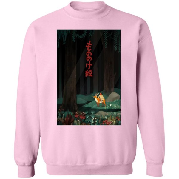 Princess Mononoke With Wolf - Princess Mononoke – Ashitaka in the Forest Sweatshirt-Apparel, princess mononoke, Princess Mononoke With Wolf, Sweatshirt