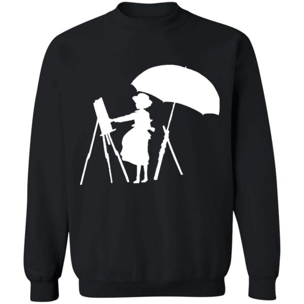 The Wind Rises Japanese - The Wind Rises Cutout Black & White Sweatshirt-Apparel, Sweatshirt, The Wind Rises Japanese