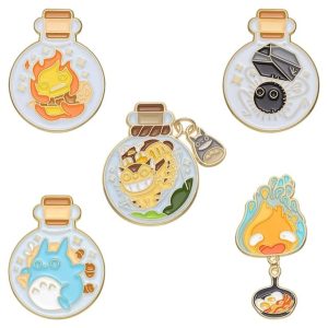 My Totoro - Ghibli Cute Characters Badge Pin Set 5pcs-Accessories, calcifer, Howl's Moving Castle, My Neighbor Totoro, My Totoro, Other